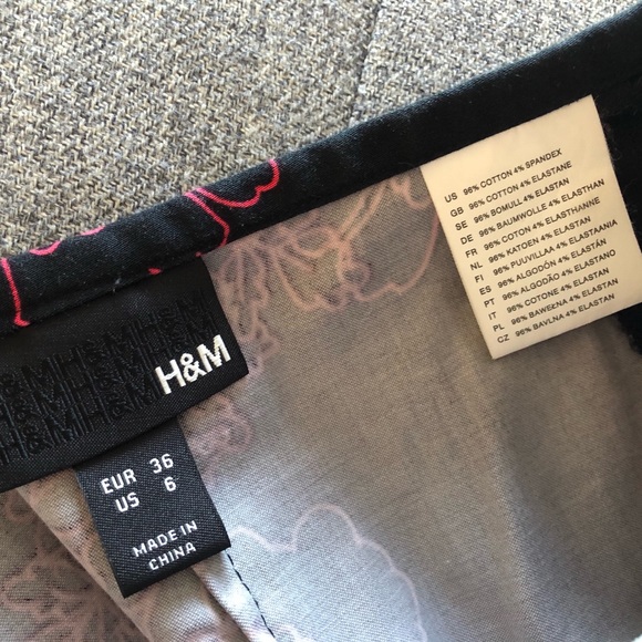 H&M Y2K Black Floral Fishtail Midi Skirt - Picture 4 of 4